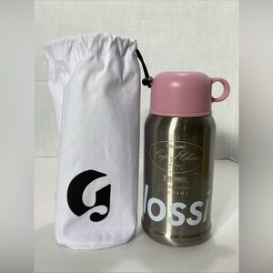 Glossier 16 oz. CLASSIC TUMBLER HOLIDAY EXCLUSIVE Thermos  Pink/Silver NEW!